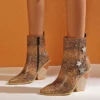 WMNS Reptile Leather Boots - Wide Chunky High Heel And Stars 2 WMNS Reptile Leather Boots - Wide Chunky High Heel And Stars -SHOE TALK SELECTION 1 28