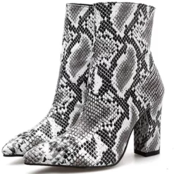 WMNS Leopard Print Wrapped Chunky High Heel Boots