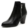 WMNS Grain Leather Ankle Boots - Double Zipper / High Heel -SHOE TALK SELECTION 1 59