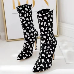 WMNS Zipper Back Stiletto High Heel Long Pointed Toe Boots