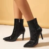 WMNS Stiletto High Heel Zipper Closure Pointed Toe Reptile Leather Boots 1 WMNS Stiletto High Heel Zipper Closure Pointed Toe Reptile Leather Boots -SHOE TALK SELECTION 1 95