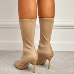 WMNS Elastic Fit Pull On Stiletto High Heel Boots - Pointed Toes -SHOE TALK SELECTION 3 25
