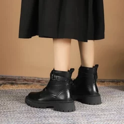 WMNS Crisscross Wrap Strap Boots - Rubber Sole Treaded Mid High Heel 8 WMNS Crisscross Wrap Strap Boots - Rubber Sole Treaded Mid High Heel -SHOE TALK SELECTION 3 36