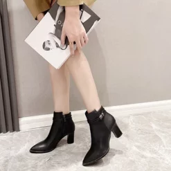 WMNS Rounded Back Mid-High Heel Pointed Toe Boots -SHOE TALK SELECTION 3 41