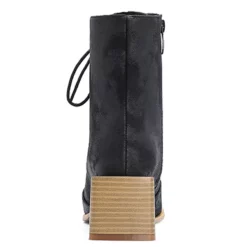 WMNS Square Block Mid-High Heel Pointed Toe Cord Laced Boots -SHOE TALK SELECTION 3 43