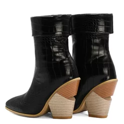 WMNS Cuff Rolled Top Boots - Chunky High Heel -SHOE TALK SELECTION 4 36